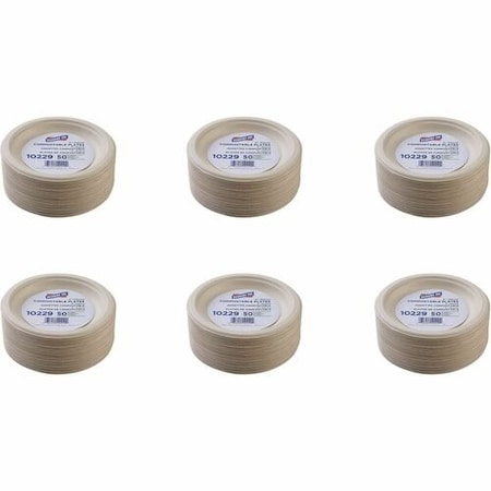 Genuine Joe Genuine Joe Plates, Compostable, 6in, White, 20PK GJO10229CT